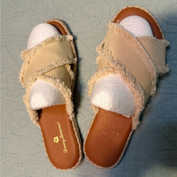 Tommy Bahama Cream and Tan Sandals - Picture 2 of 6